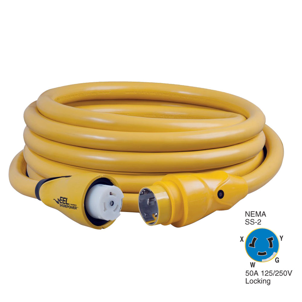 Marinco CS50425 EEL 50A 125V250V Shore Power Cordset  25  Yellow CS50425 Main image