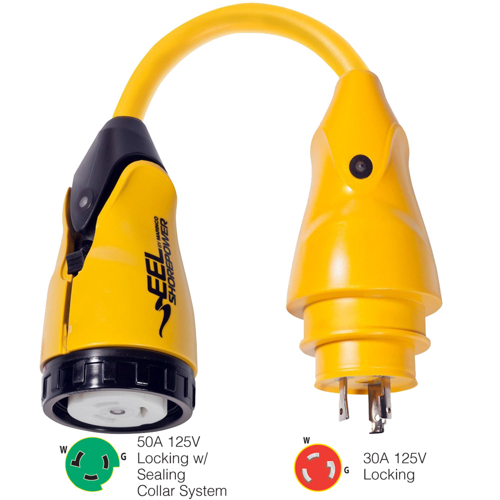 Marinco P30503 EEL 50A125V Female to 30A125V Male Pigtail Adapter  Yellow P30503 Main image