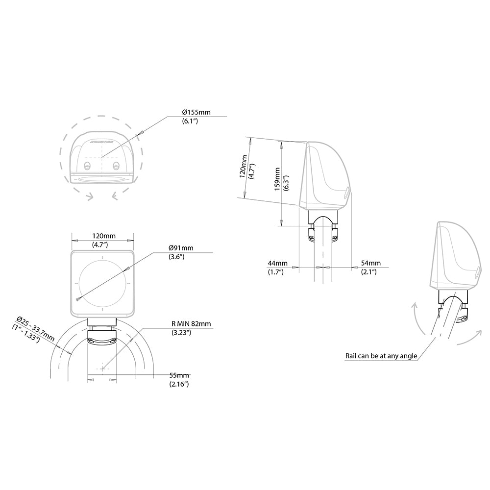 Scanstrut Scanpod Single Instrument Pod Rail Mount - Cut f/Standard Instrument - Fits 1" - 1.33" Rails [SPR-1I-RM] Secondary image