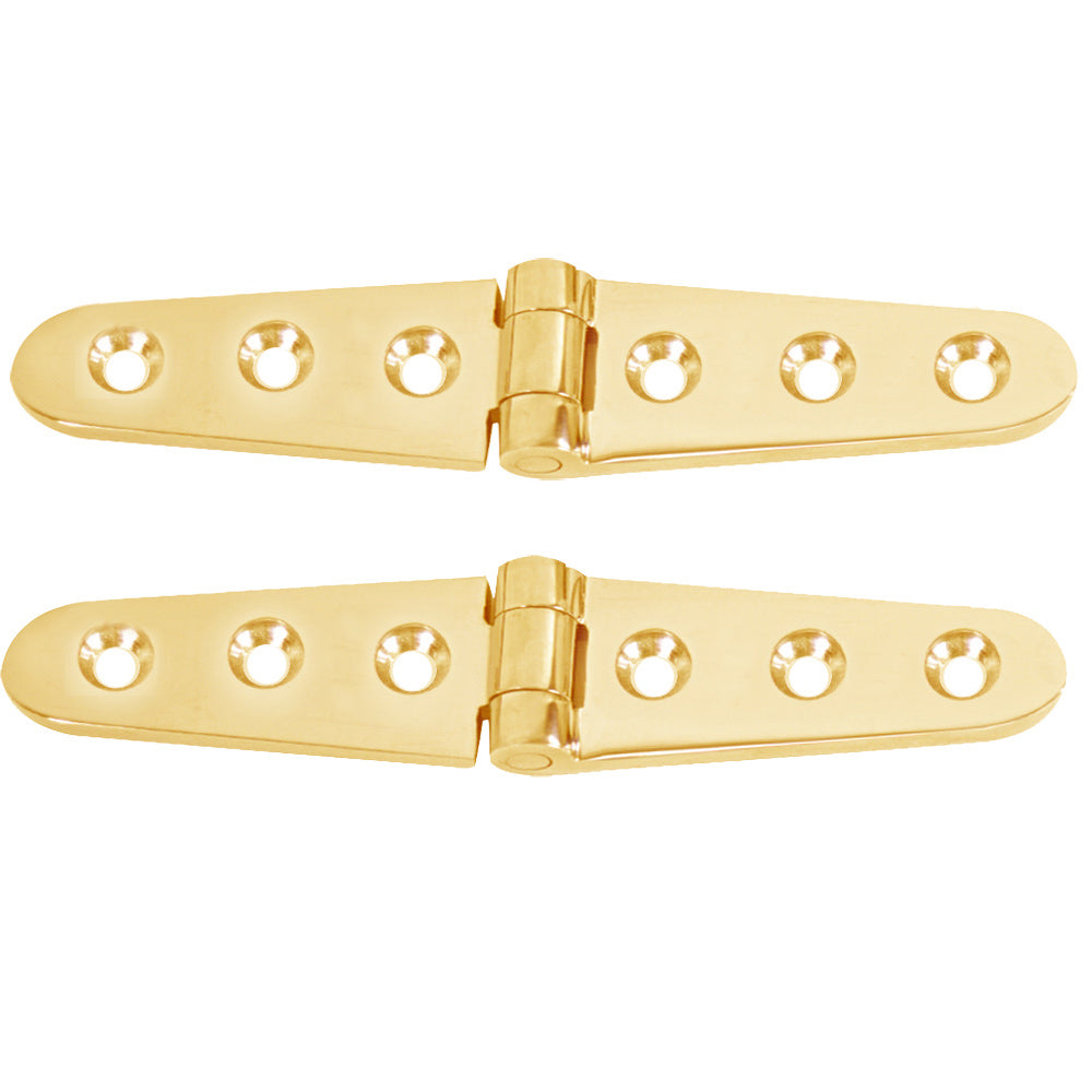 Whitecap Strap Hinge  Polished Brass  6 x 118  Pair S0605BC Main image