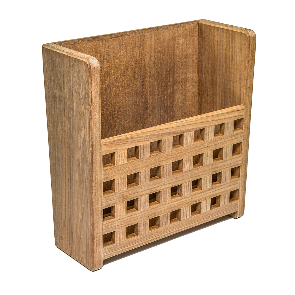Whitecap Teak Grate Front Magazine Rack 62502 Main image