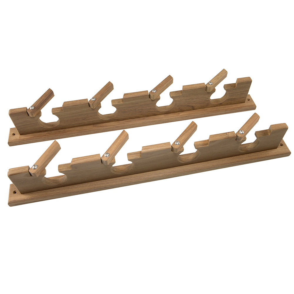 Whitecap Teak Lock-In Four-Rod Storage Rack [60620] Secondary image