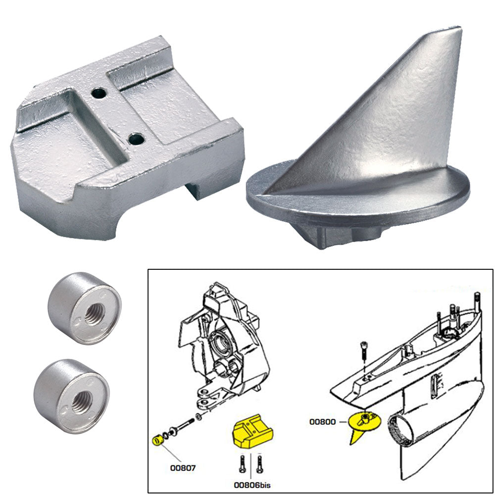 Tecnoseal Anode Kit wHardware  Mercury Alpha 1 Gen 1  Aluminum 20800AL Main image