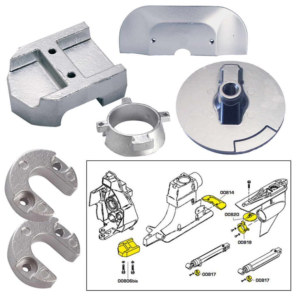 Tecnoseal Anode Kit wHardware  Mercury Alpha 1 Gen 2  Aluminum 20801AL Main image