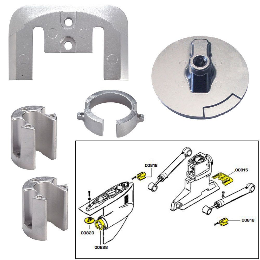 Tecnoseal Anode Kit wHardware  Mercury Bravo 1  Aluminum 20803AL Main image