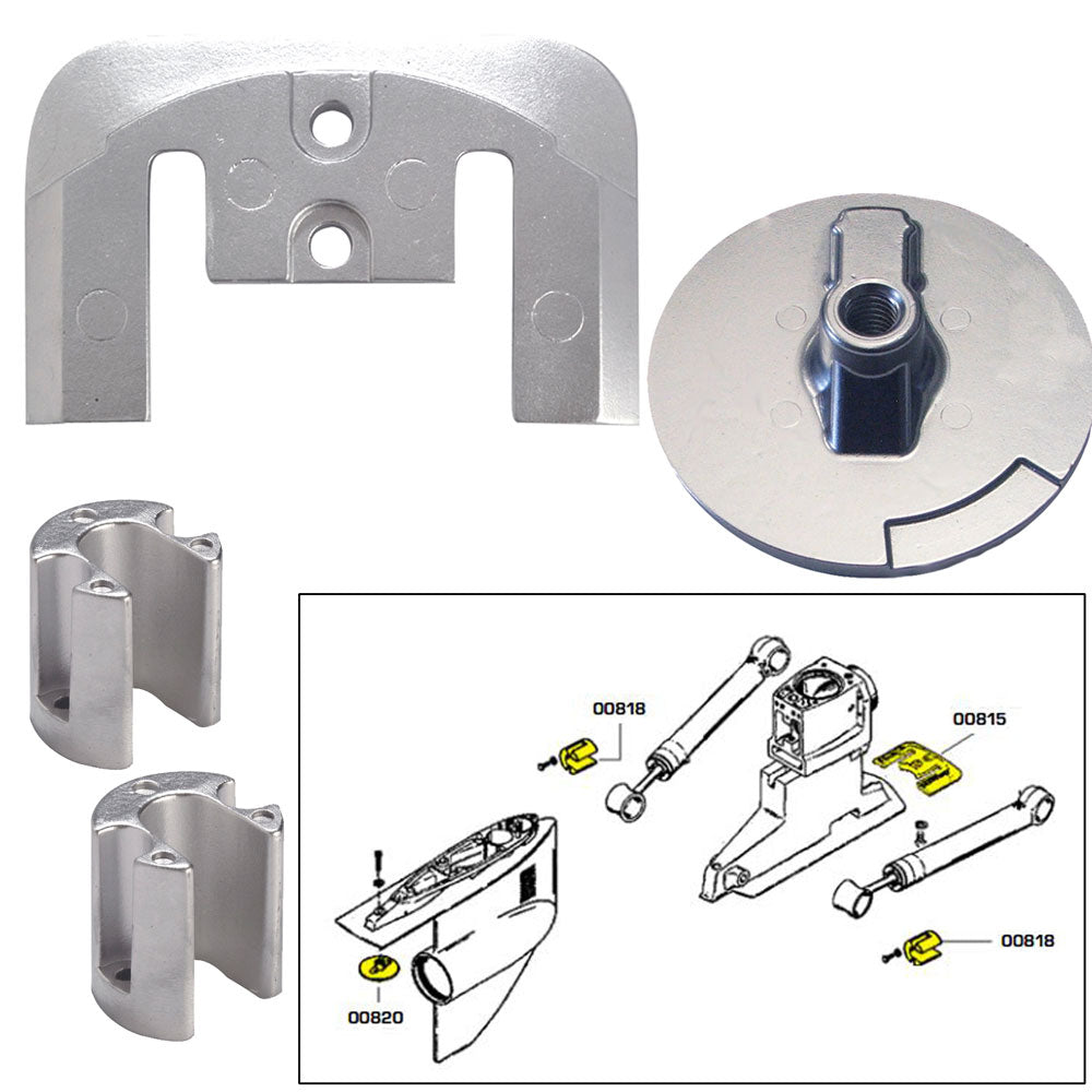 Tecnoseal Anode Kit wHardware  Mercury Bravo 23 up to 2003  Magnesium 20804MG Main image
