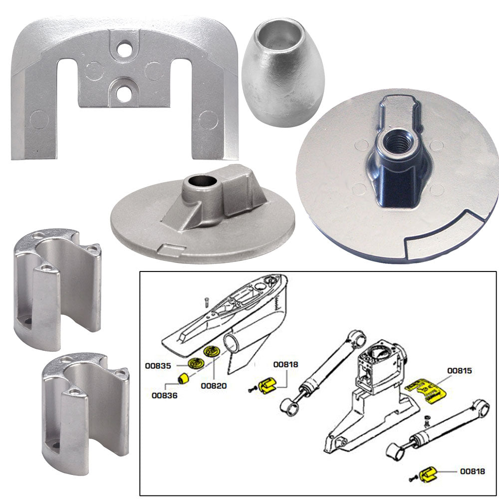 Tecnoseal Anode Kit wHardware  Mercury Bravo 3 2004Present  Magnesium 20805MG Main image