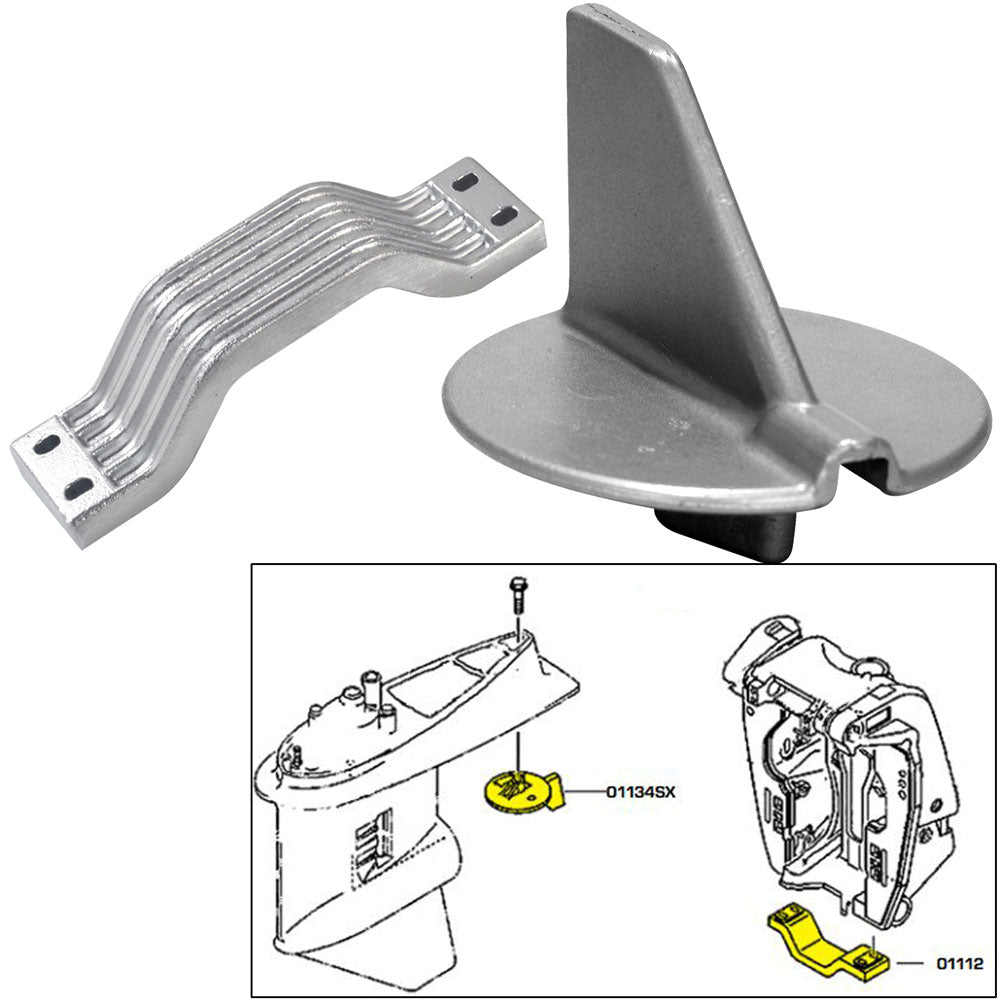 Tecnoseal Anode Kit wHardware  Yamaha 150200HP Left Hand Rotation  Aluminum 21102AL Main image