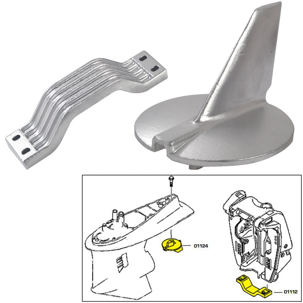 Tecnoseal Anode Kit wHardware  Yamaha 200250HP  Aluminum 21104AL Main image