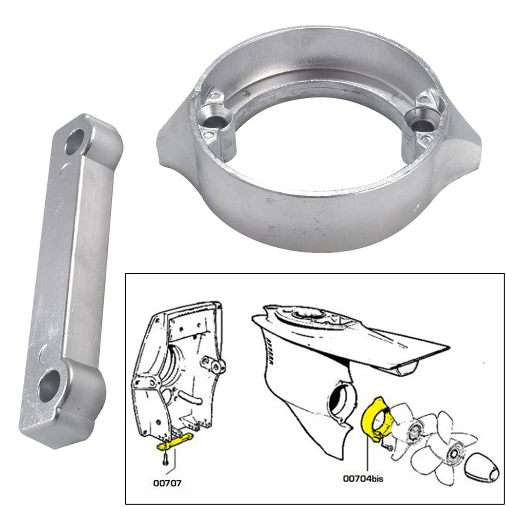Tecnoseal Anode Kit wHardware  Volvo DuoProp 280  Aluminum 20702AL Main image