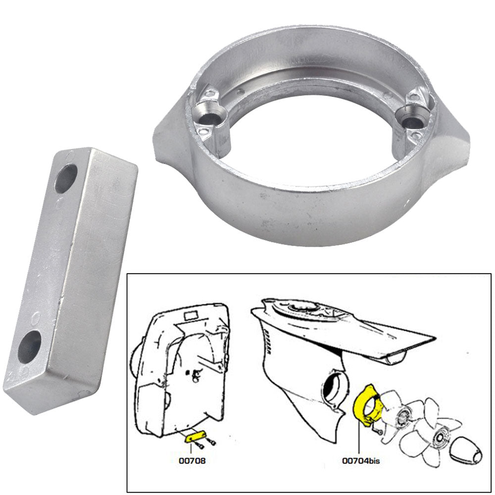 Tecnoseal Anode Kit wHardware  Volvo DuoProp 290  Aluminum 20706AL Main image