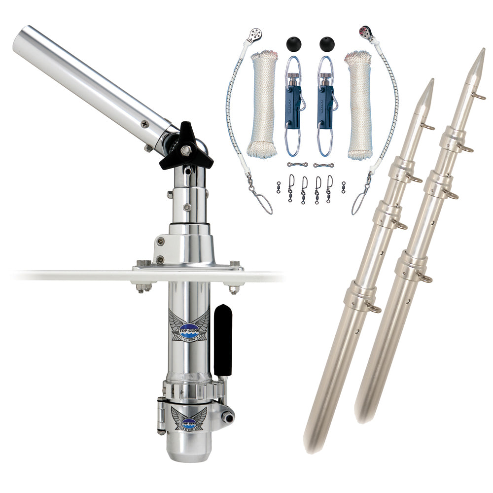 Rupp Classic Top Gun Outrigger Kit w15 Poles  Complete Single Line Rigging Kit wKlickers Release Clips RADTPGN15T Main image
