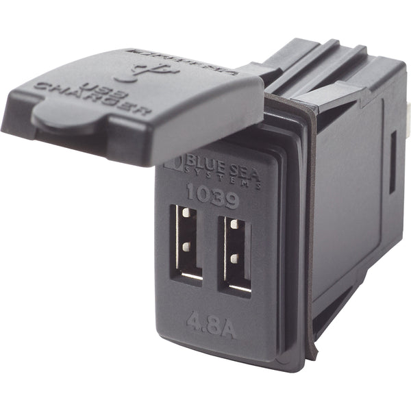 Blue Sea Dual USB Charger  24V Contura Mount 1039