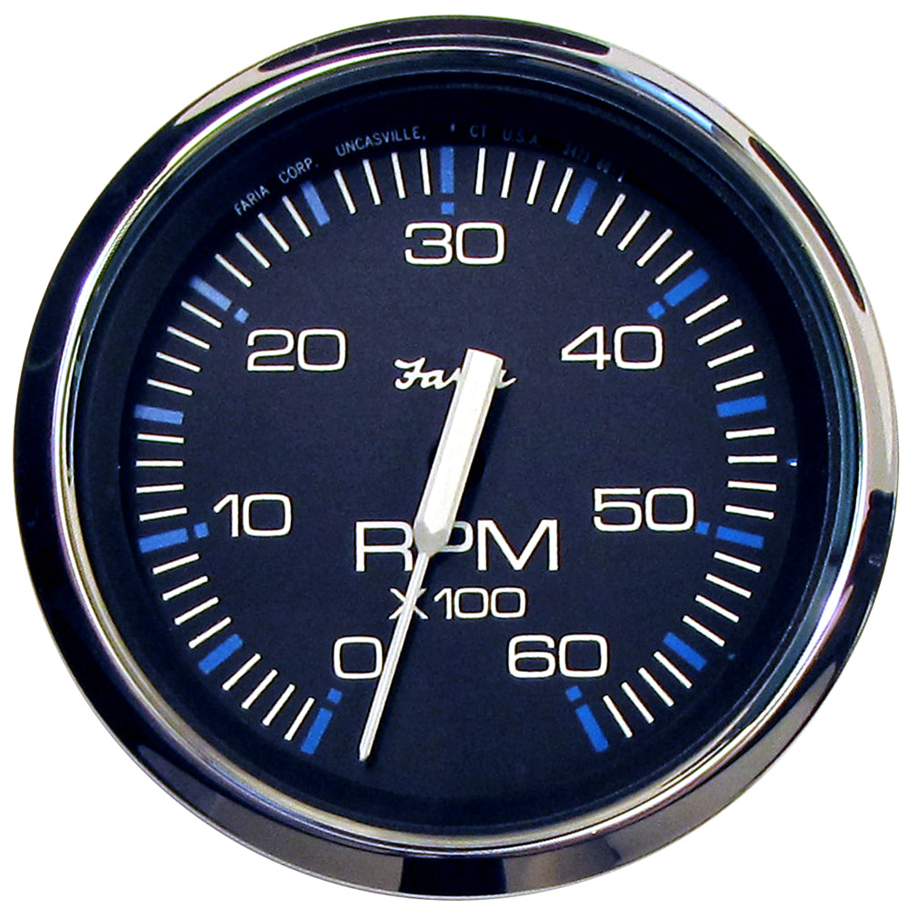 Faria Chesapeake Black 4 Tachometer  6000 RPM Gas Inboard  IO 33710 Main image
