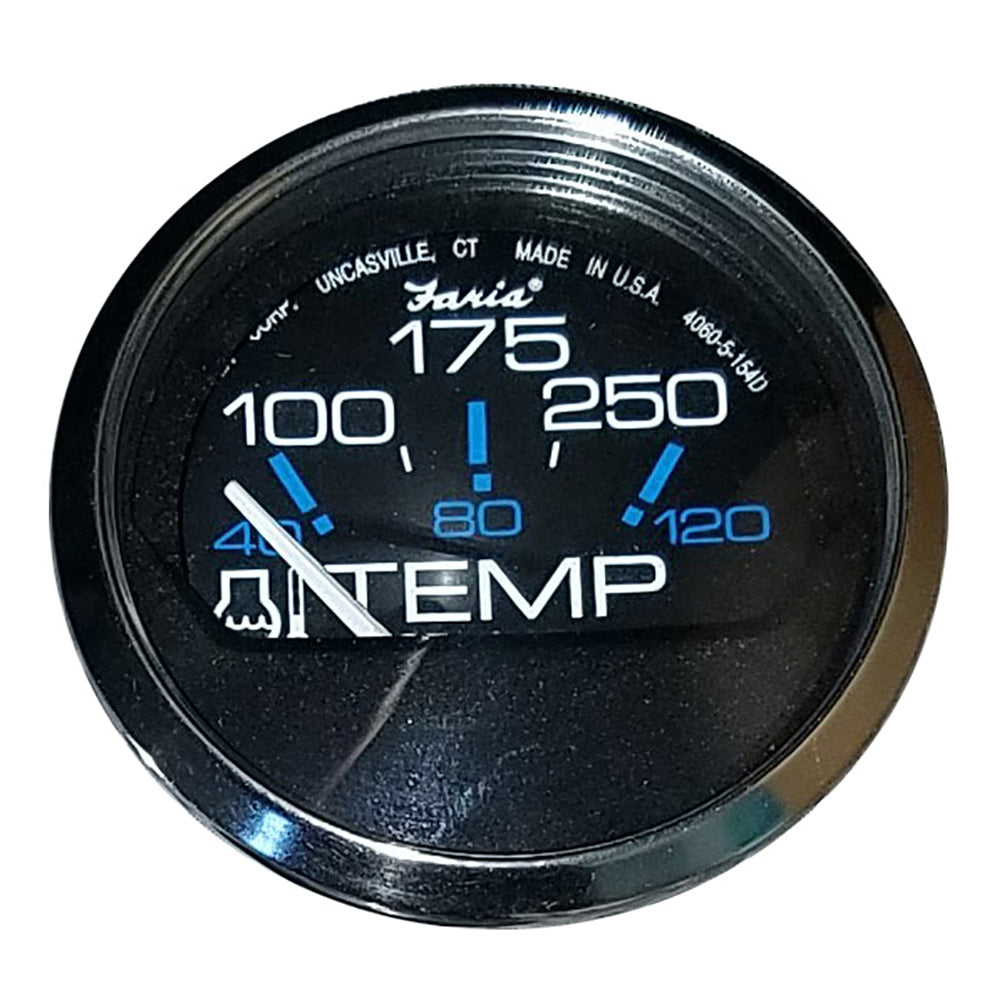 Faria Chesapeake Black 2 Water Temperature Gauge 100250F 13704 Main image