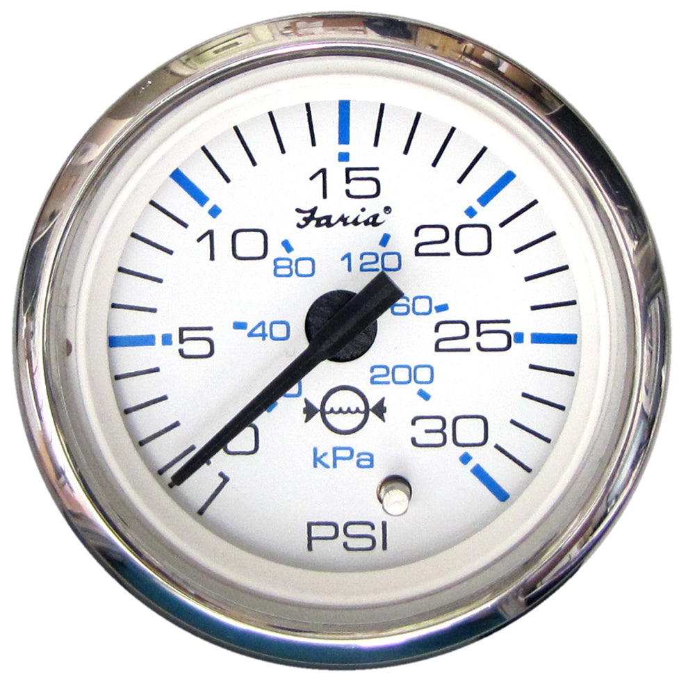 Faria Chesapeake White SS 2 Water Pressure Gauge 30 PSI 13812 Main image