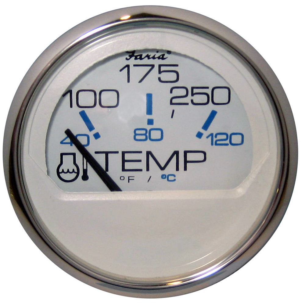 Faria Chesapeake White SS 2 Water Temperature Gauge 100250 DegreeF 13804 Main image