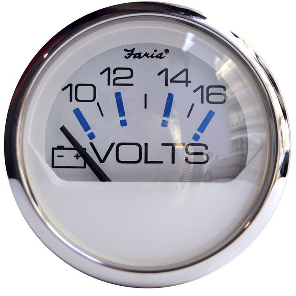 Faria Chesapeake White SS 2 Voltmeter 1016 VDC 13805 Main image