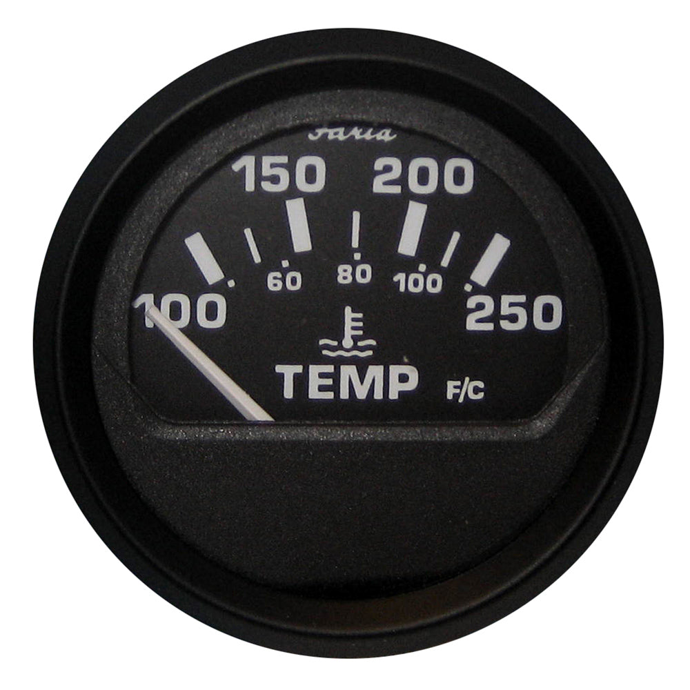 Faria Euro Black 2 Water Temperature Gauge 100250 DegreeF 12812 Main image