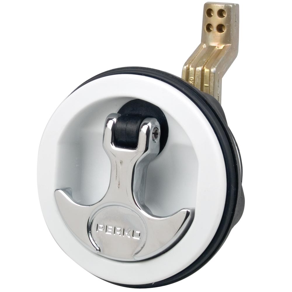 Perko Flush Latch  Surface Mount Offset Cam Bar  25 Hole  White 1092DP1WHT Main image