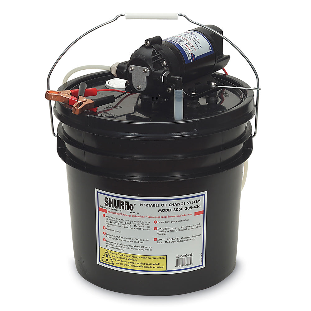 Shurflo by Pentair Oil Change Pump w35 Gallon Bucket  12 VDC 15 GPM 8050305426 Main image