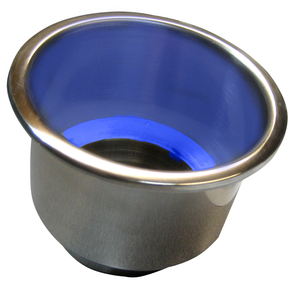 Whitecap Flush Mount Cup Holder wBlue LED Light  Stainless Steel S3511BC Main image