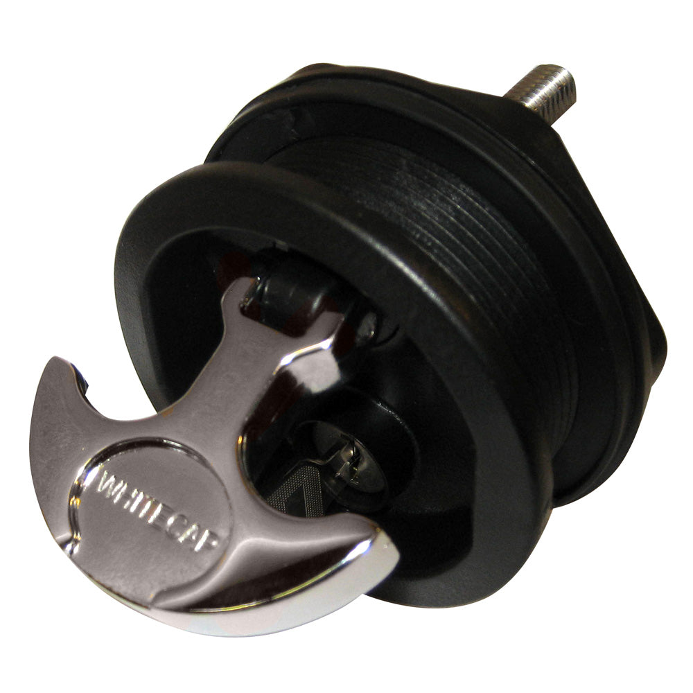Whitecap THandle Latch  Chrome Plated ZamacBlack Nylon  Locking  Freshwater Use Only S0226BC Main image