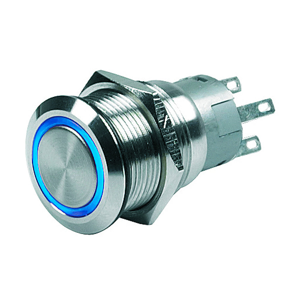 BEP Push Button Switch  24V Latching OnOff  Blue LED 80511000701 Main image