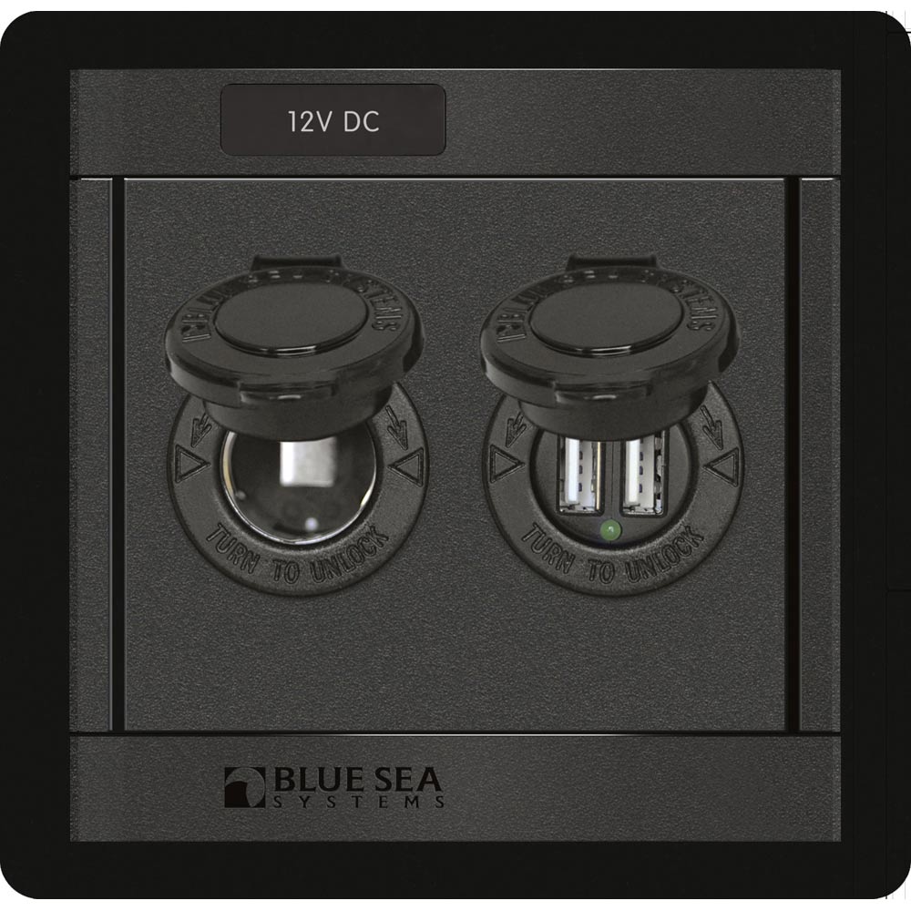Blue Sea 1478 360 Panel  12V DC Socket  Dual USB Charger 1478 Main image