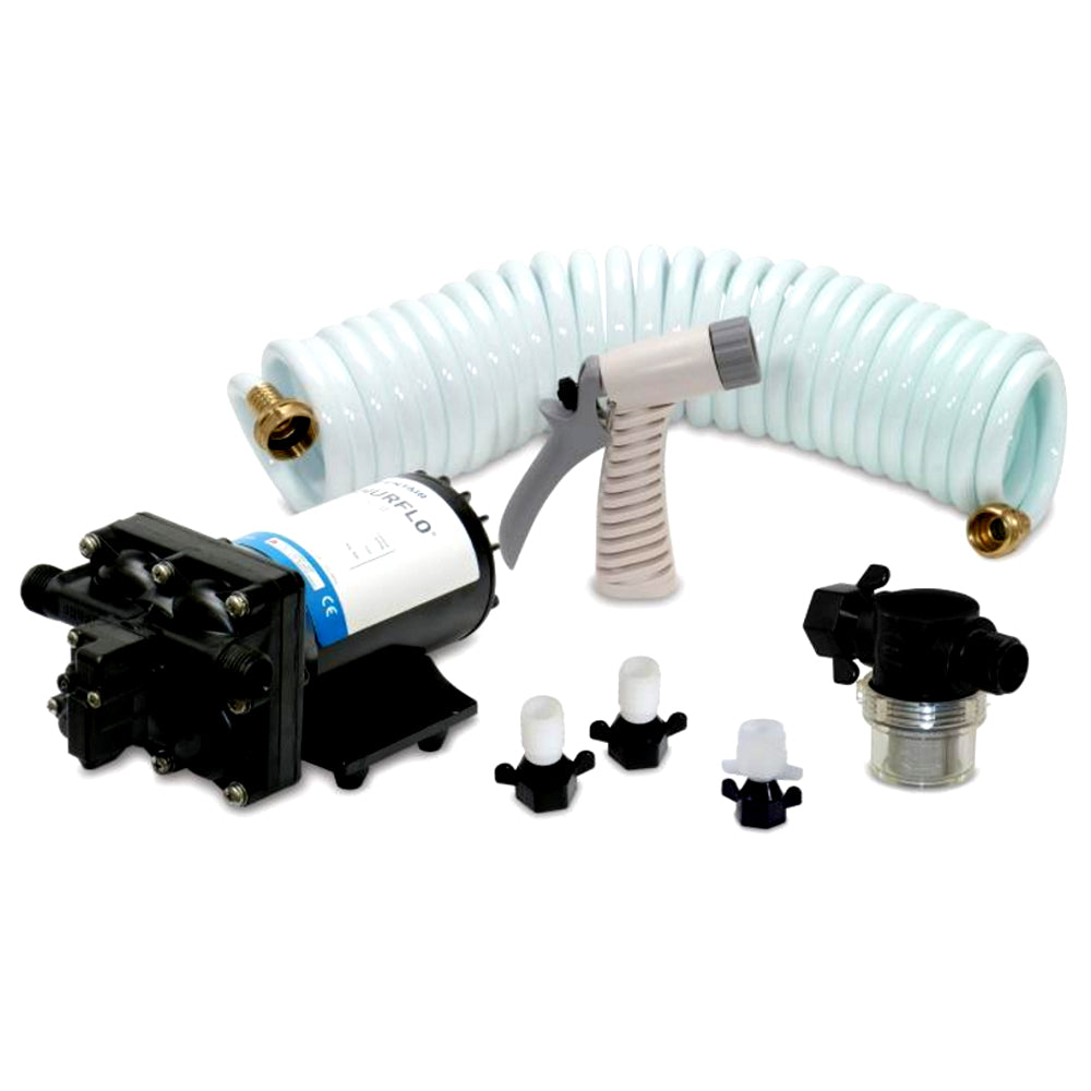 Shurflo by Pentair BLASTERII Washdown Kit  12VDC 35GPM w25 Hose Nozzle Strainer  Fittings 4338121E07 Main image