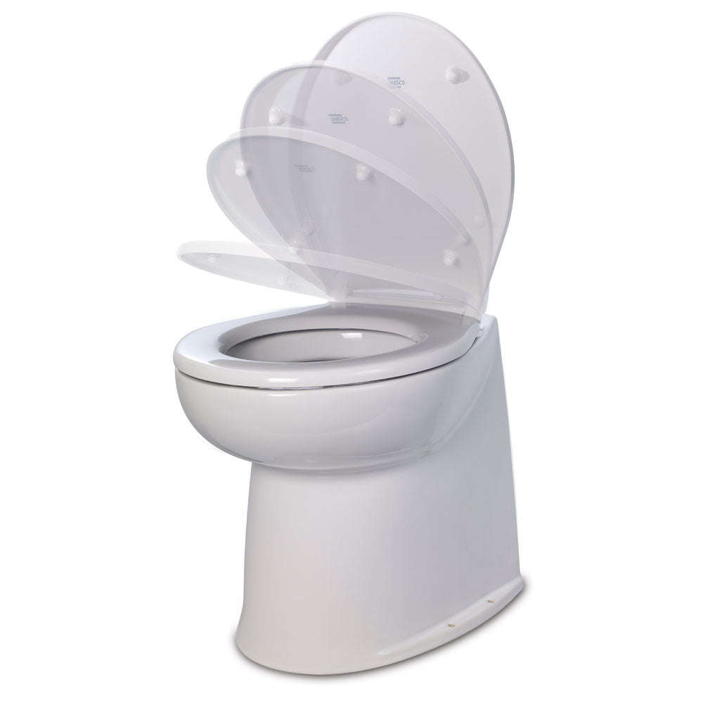 Jabsco 17 Deluxe Flush Raw Water Electric Toilet wSoft Close Lid  12V 582403012 Main image