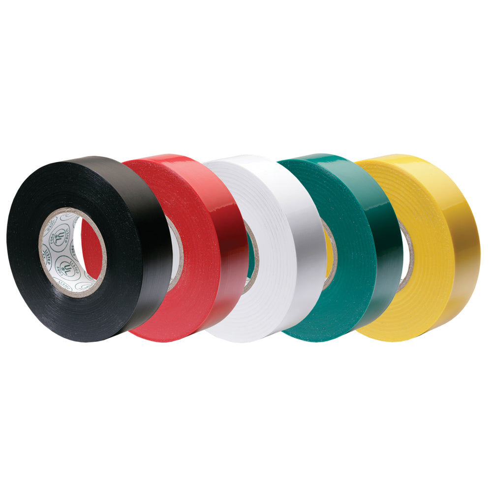 Ancor Premium Assorted Electrical Tape  12 x 20  Black  Red  White  Green  Yellow 339066 Main image