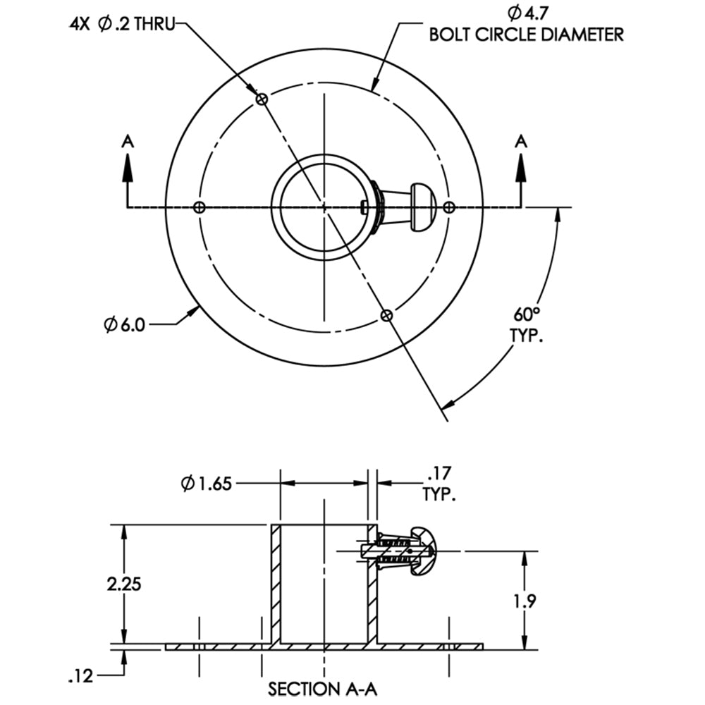 TACO Stainless Steel Table Base w/Locking Pin [F16-0006L] Secondary image