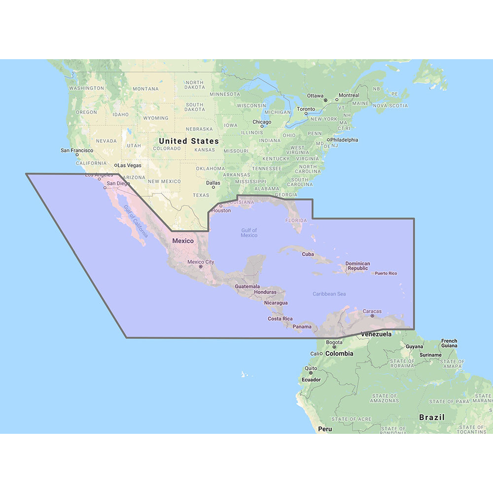 Furuno Central America Caribbean  Part of Mexico Vector Chart  3D Data  Standard Resolution Satellite Photos  Unlock Main image