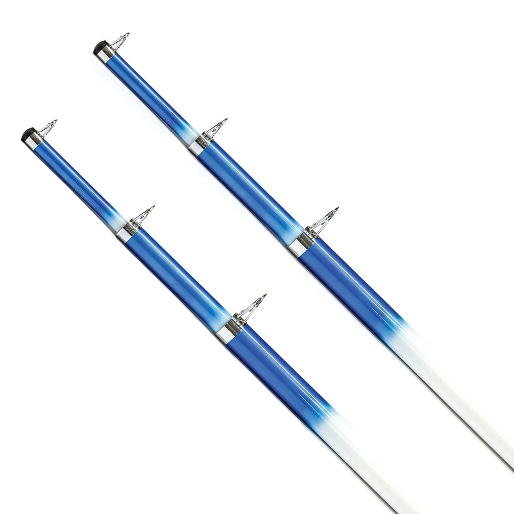 Tigress 15 Telescoping Fiberglass Outrigger Poles  118 OD  WhiteBlue  Pair 88200 Main image