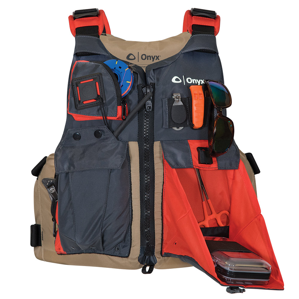 Onyx Kayak Fishing Vest  Adult Universal  TanGrey 12170070600417 Main image