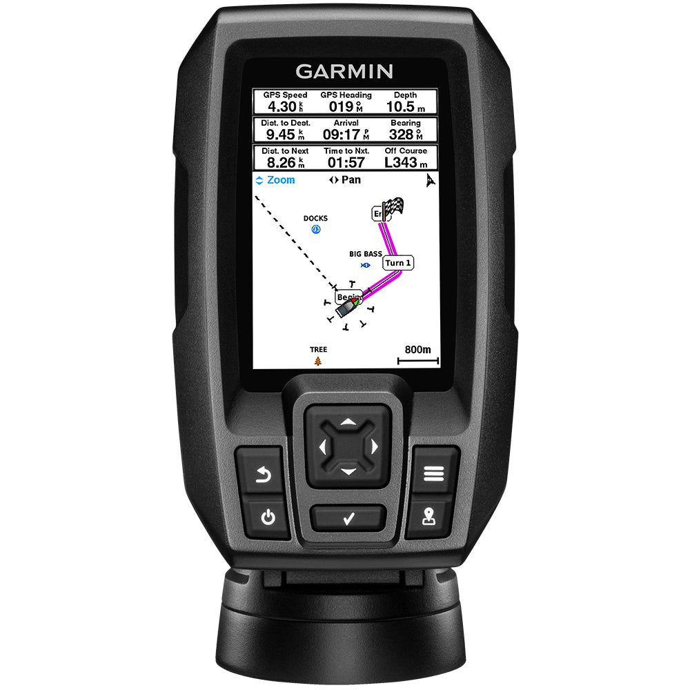Garmin STRIKER 4 Fishfinder Worldwide Version w77200kHz  4Pin Transducer wTransom  Trolling Motor Mounts 0100155001 Main image