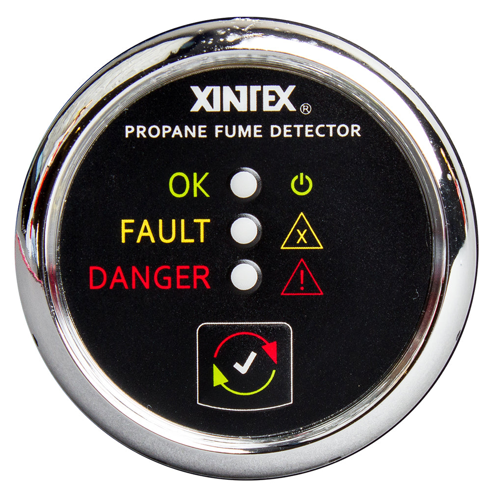 FireboyXintex Propane Fume Detector wPlastic Sensor  No Solenoid Valve  Chrome Bezel Displa P1CR Main image