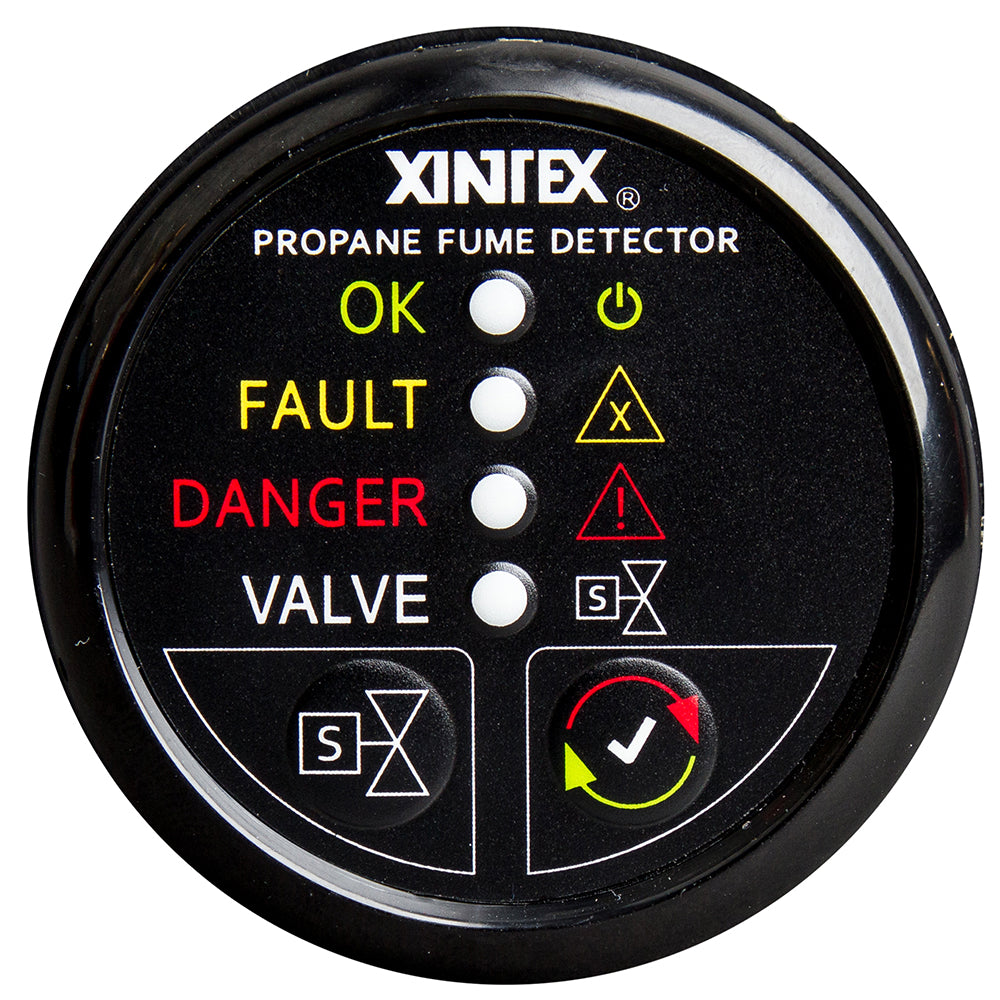 FireboyXintex Propane Fume Detector wPlastic Sensor  Solenoid Valve  Black Bezel Display P1BSR Main image