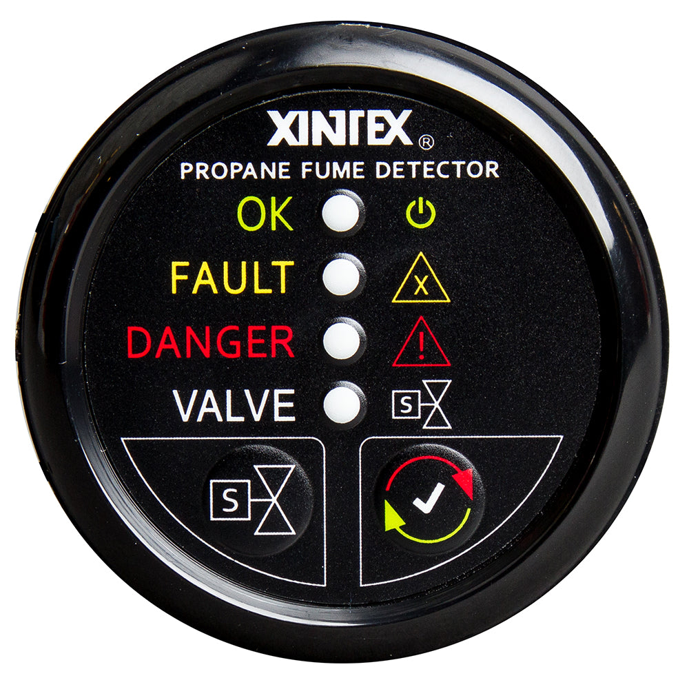 FireboyXintex Propane Fume Detector wAutomatic ShutOff  Plastic Sensor  No Solenoid Valve  Black Bezel Display P1BNVR Main image