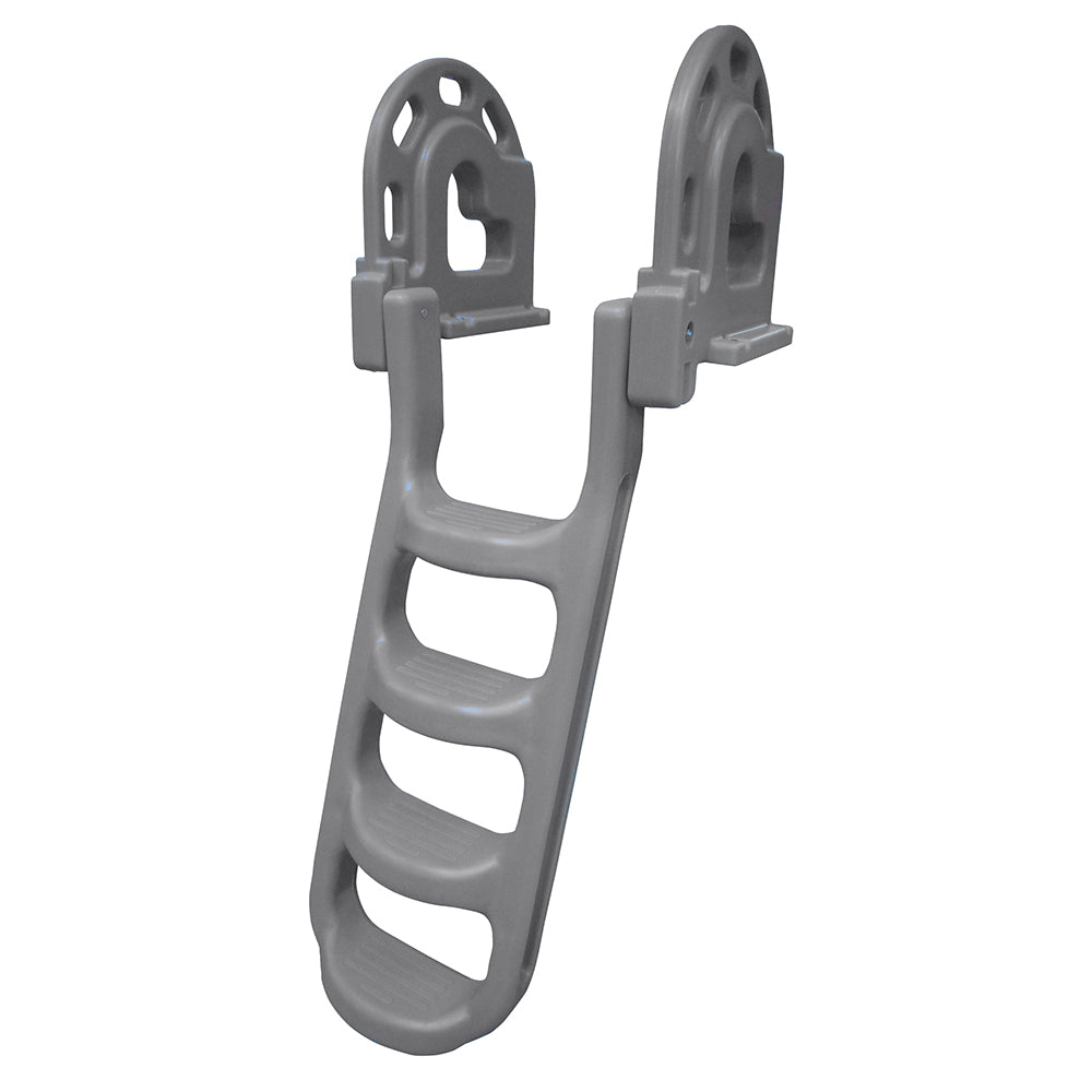 Dock Edge StandOff FlipUp Polyethylene Roto Molded 4Step Dock Ladder  Grey DE2084F Main image