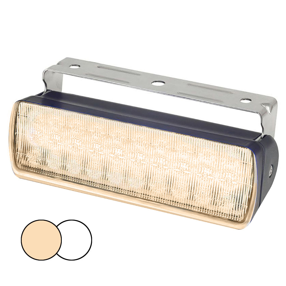 Hella Marine Sea Hawk XL Dual Color LED Floodlights  Warm WhiteWhite LED  Black Housing 980950081 Main image