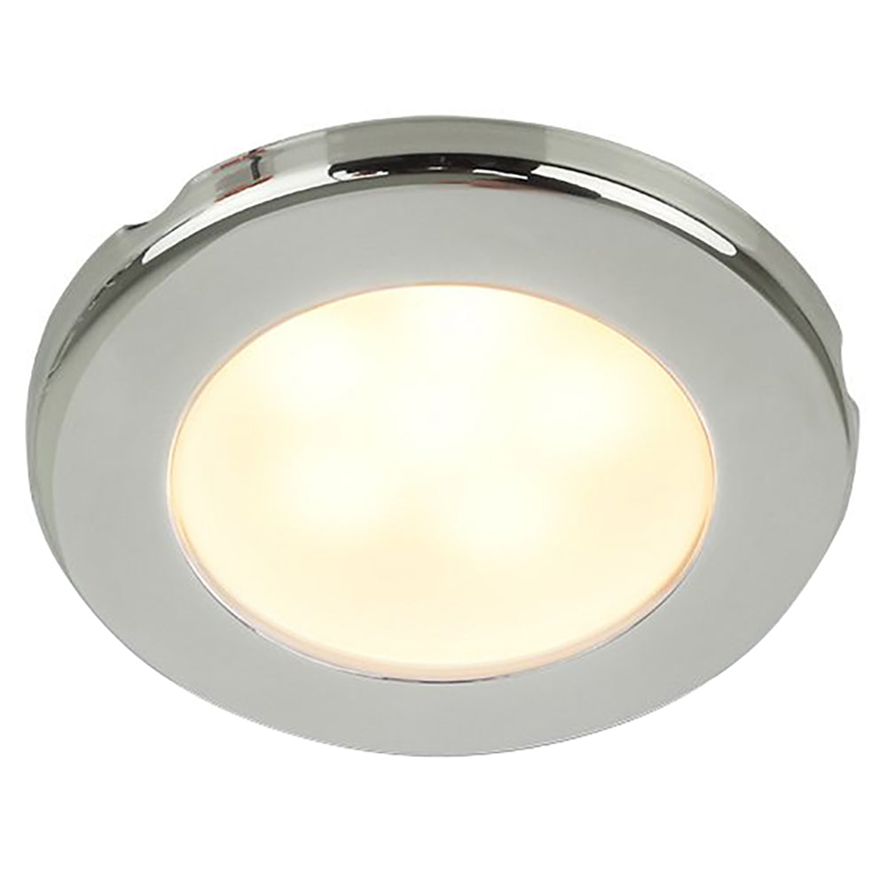 Hella Marine EuroLED 75 3 Round Screw Mount Down Light  Warm White LED  Stainless Steel Rim  12V 958109021 Main image