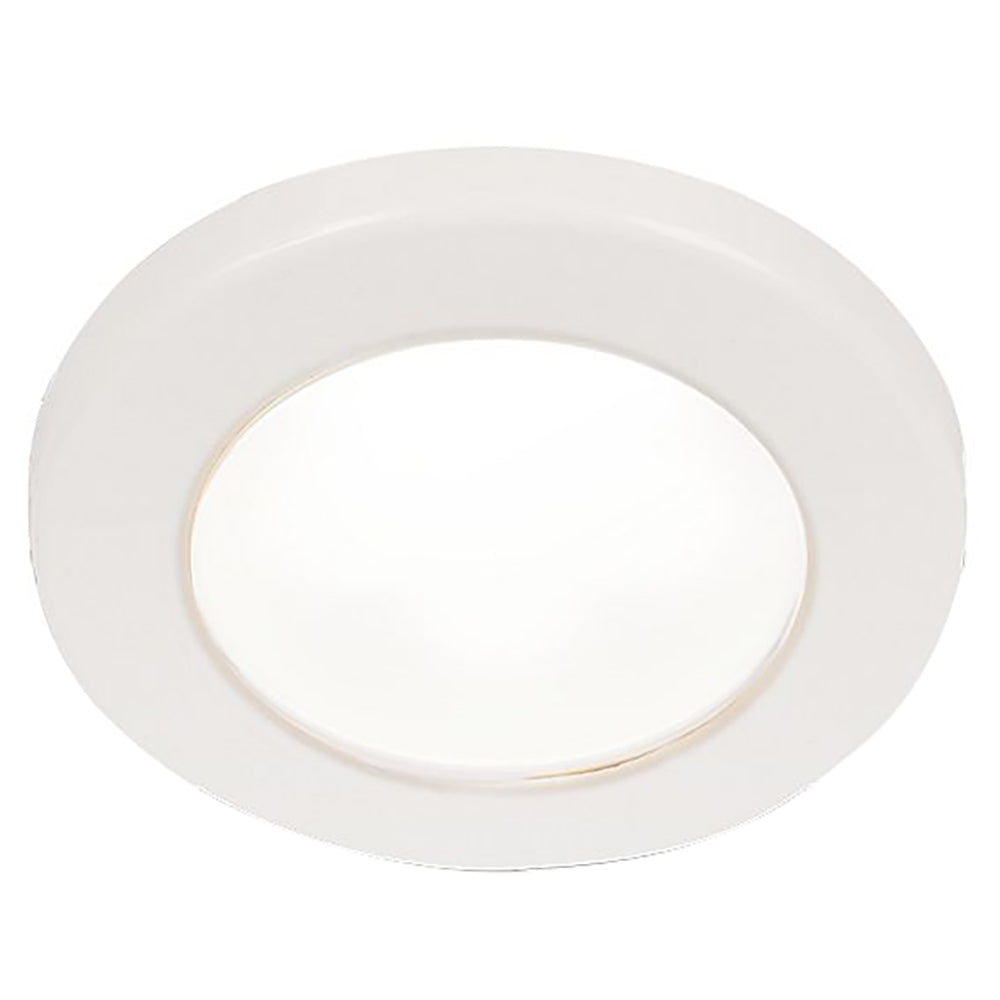 Hella Marine EuroLED 75 3 Round Screw Mount Down Light  White LED  White Plastic Rim  12V 958110011 Main image