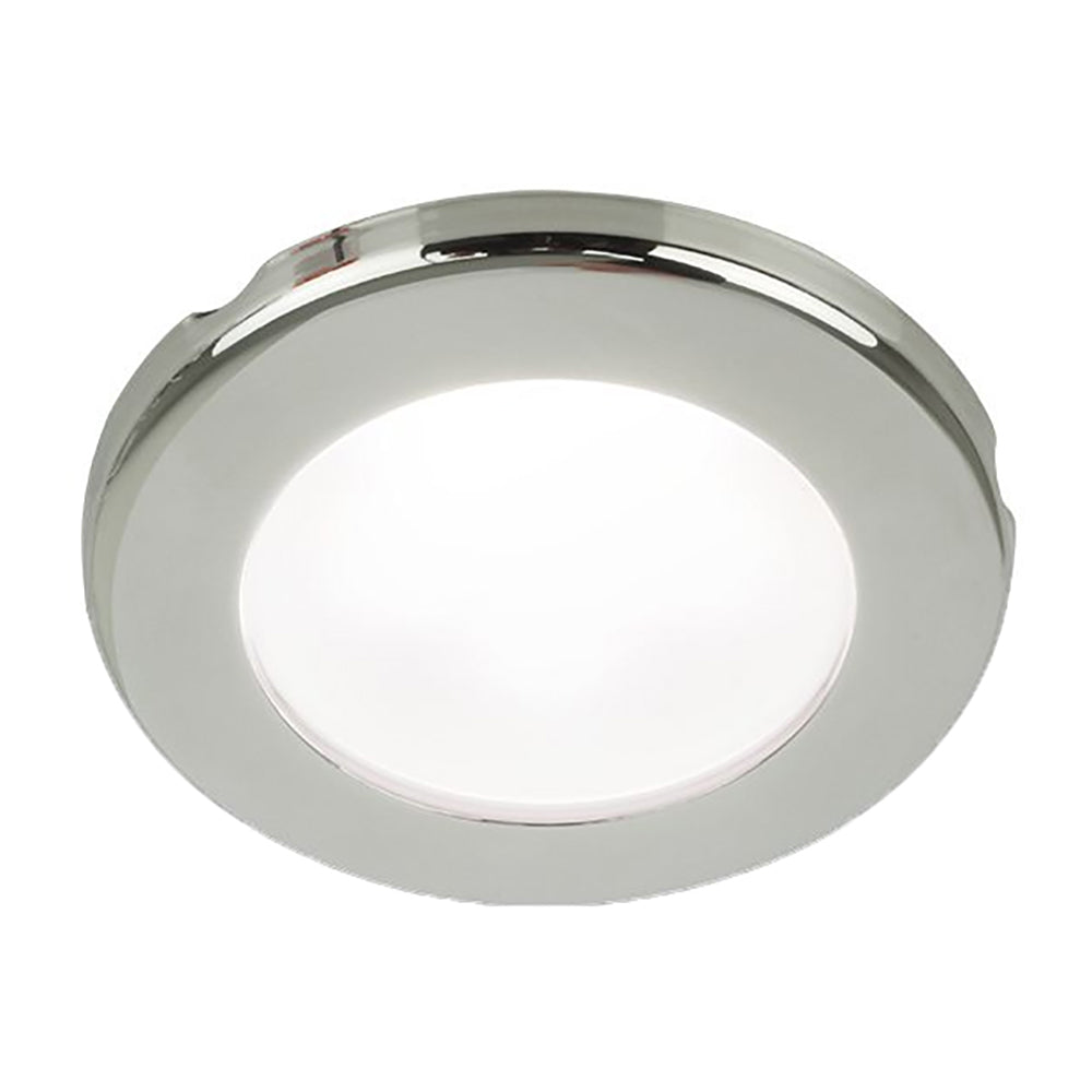 Hella Marine EuroLED 75 3 Round Screw Mount Down Light  White LED  Stainless Steel Rim  24V 958110121 Main image