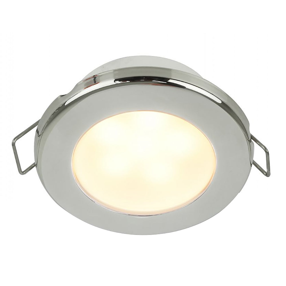 Hella Marine EuroLED 75 3 Round Spring Mount Down Light  Warm White LED  Stainless Steel Rim  12V 958109521 Main image