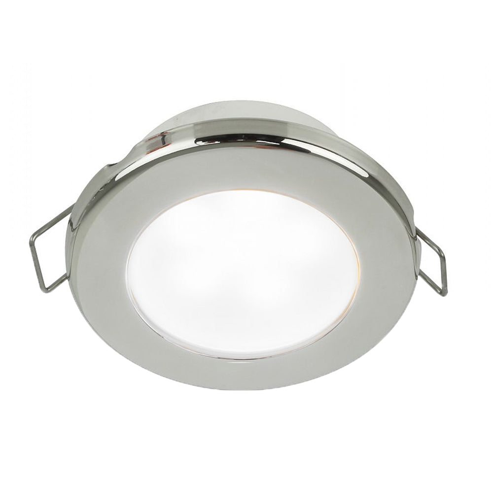 Hella Marine EuroLED 75 3 Round Spring Mount Down Light  White LED  Stainless Steel Rim  12V 958110521 Main image