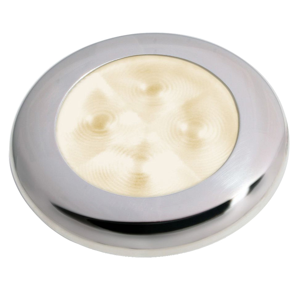 Hella Marine Slim Line LED Enhanced Brightness Round Courtesy Lamp  Warm White LED  Stainless Steel Bezel  12V 980500721 Main image