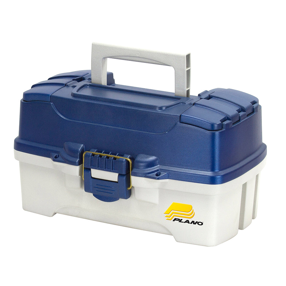 Plano 2Tray Tackle Box wDuel Top Access  Blue MetallicOff White 620206 Main image