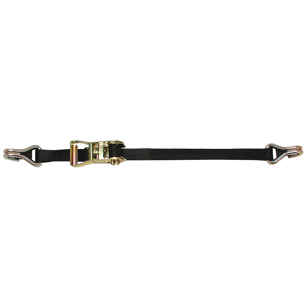 CargoBuckle Ratchet Strap TieDown wDouble JHooks  Keeper  1 x 12 F14060 Main image